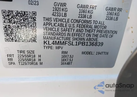 2023 Buick Encore Gx Essence Fwd из США, поврежденный, VIN KL4MMFSL1PB136839